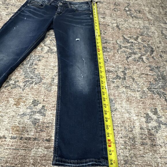 Silver Jeans Suki Mid Slim Straight Women’s 28 x 22 1/2 Distressed Blue Denim - Picture 13 of 16